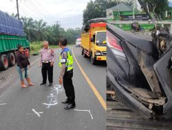 Naik Honda Beat, Warga Mangkai Baru Lima Puluh Tewas Ditabrak Truk Fuso