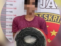 Diduga Curi 300 Meter Kabel Listrik, Pemuda Pengangguran Diringkus Polisi