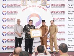 Pemerintah Kota Tanjungbalai Menerima Penghargaan Ombudsman RI Tahun 2023