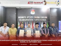 KPU Batu Bara Menerima Penyampaian Laporan Penerimaan Sumbangan Dana Kampanye. 