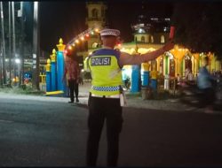 Ciptakan Keamanan Saat Ibadah Tarawih, Sat Lantas Polres Batu Bara Patroli Blue Light