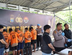 Hampir memakan Korban, 5 remaja diduga geng motor Diangkut Polres Batu Bara di Pintu Tol Lima Puluh